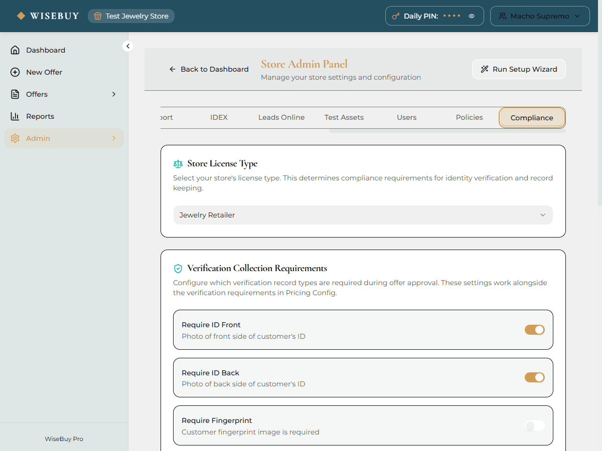 Compliance & Security feature screenshot